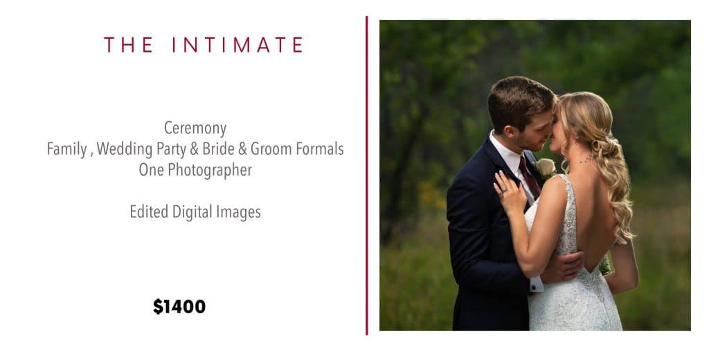 ceremony and formal family coverage inexpensive wedding package Alberta Photogrpaher